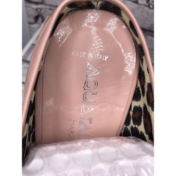 AQUATALIA Pink Patent Leather Square Toe Heel Mules Shoes Women’s Sz 8M US/39EU - Picture 4 of 16